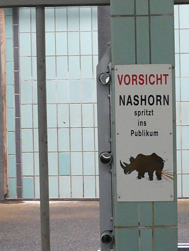 Vorsicht Nashorn spritzt